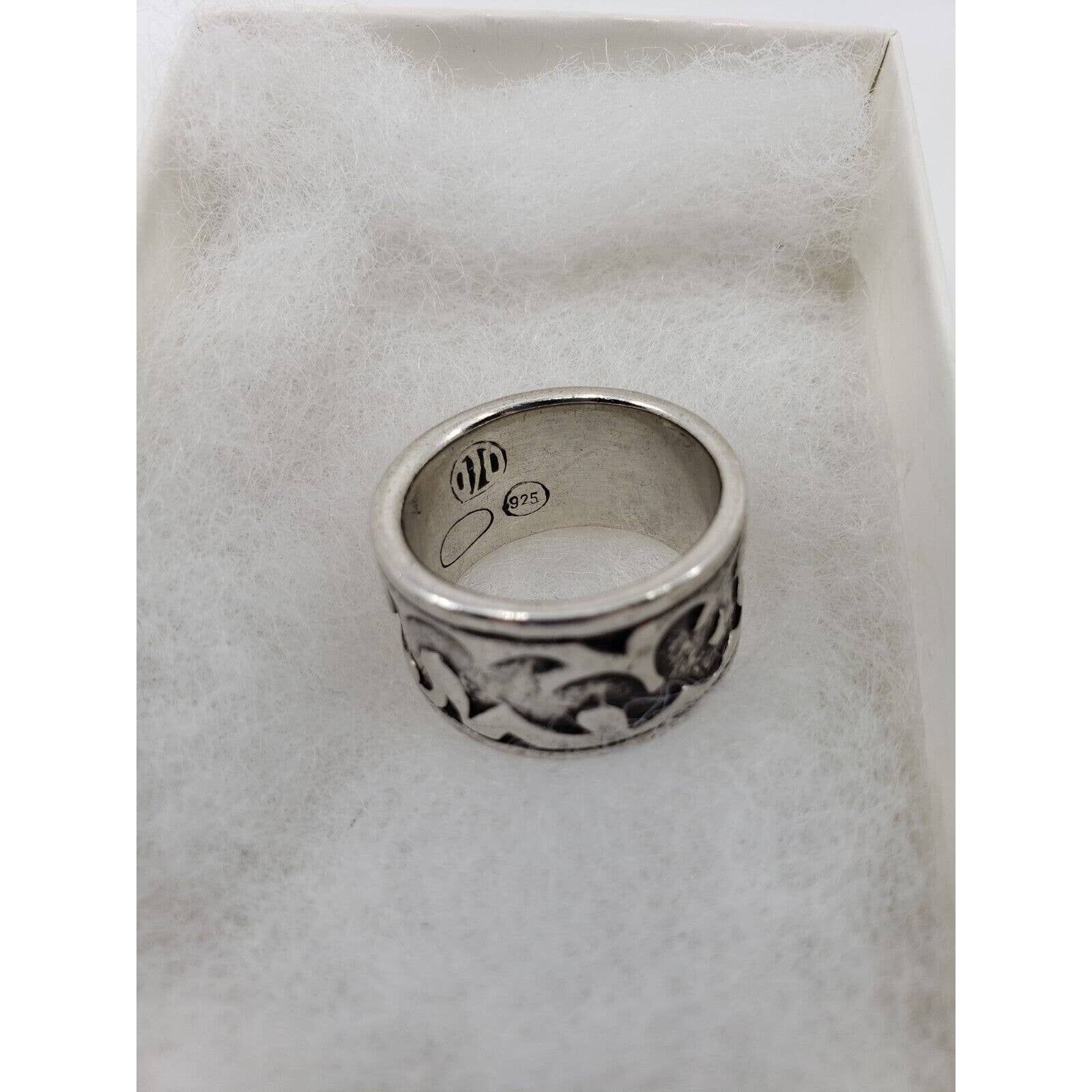 Men's John Hardy Tribal Ring .925 Sterling Silver Sz 10 Band Wide